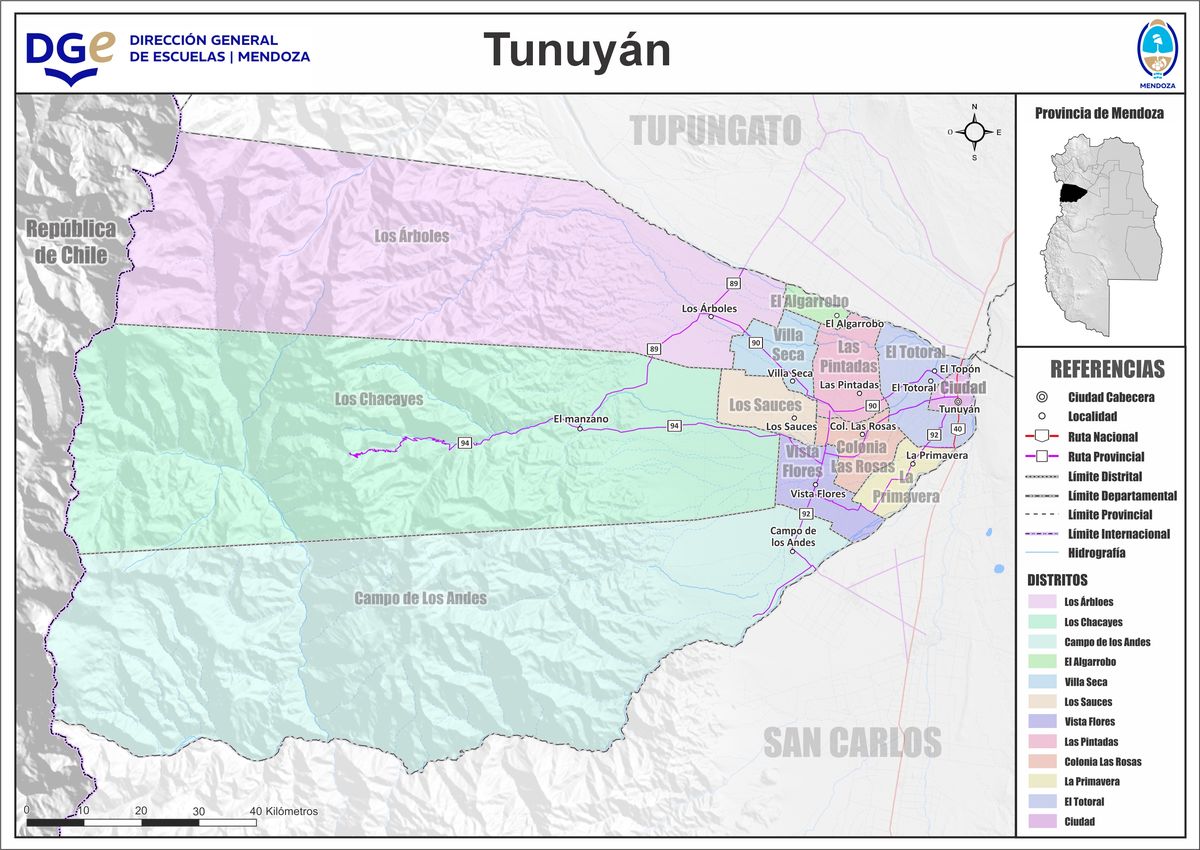 Mapa de TUNUYAN